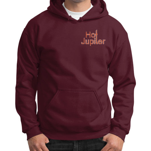 Gildan Hoodie (on man) Maroon Green World Productions