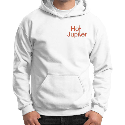 Gildan Hoodie (on man) White Green World Productions