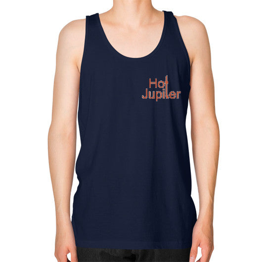 Unisex Fine Jersey Tank (on man) Navy Green World Productions