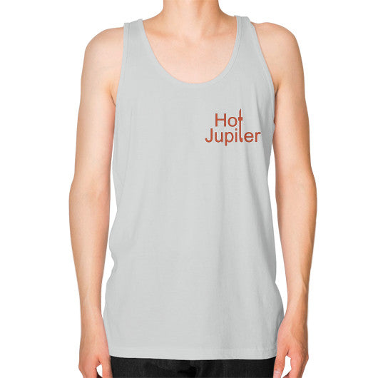 Unisex Fine Jersey Tank (on man) Silver Green World Productions