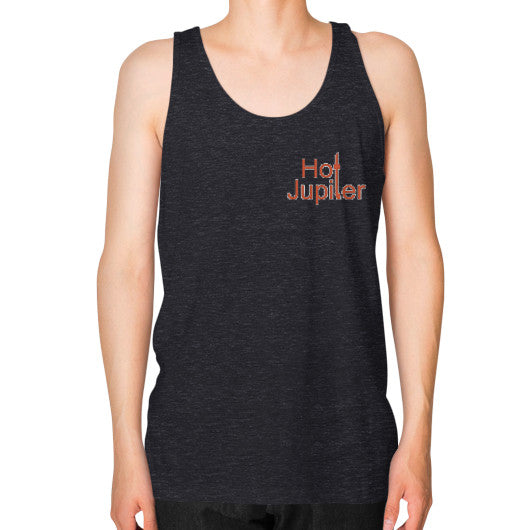 Unisex Fine Jersey Tank (on man) Tri-Blend Black Green World Productions