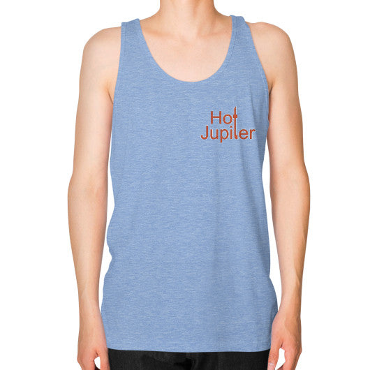 Unisex Fine Jersey Tank (on man) Tri-Blend Blue Green World Productions
