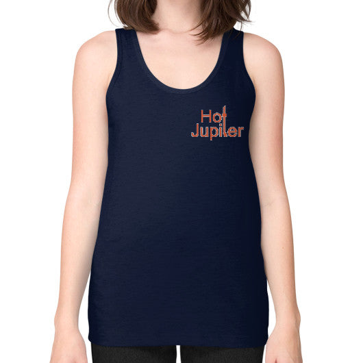 Unisex Fine Jersey Tank (on woman) Navy Green World Productions