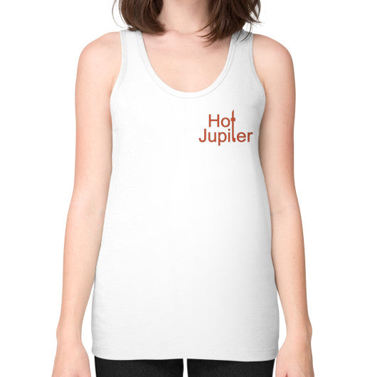 Unisex Fine Jersey Tank (on woman) White Green World Productions