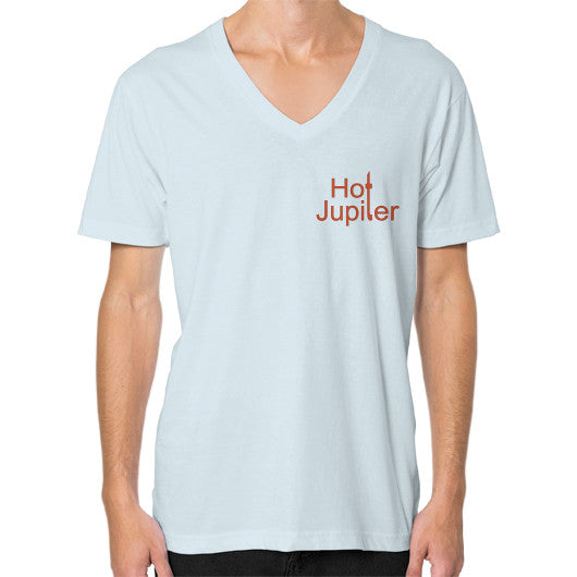V-Neck (on man) Light blue Green World Productions