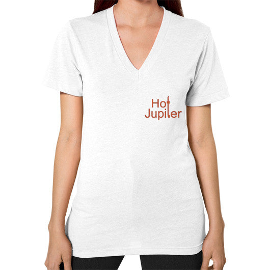 V-Neck (on woman) White Green World Productions