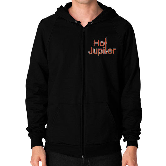 Zip Hoodie (on man) Black Green World Productions