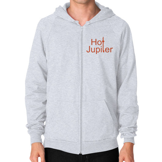 Zip Hoodie (on man) Heather grey Green World Productions
