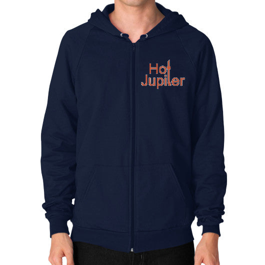 Zip Hoodie (on man) Navy Green World Productions
