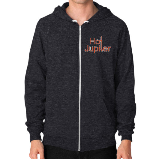 Zip Hoodie (on man) Tri-Blend Black Green World Productions