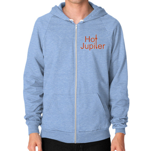 Zip Hoodie (on man) Tri-Blend Blue Green World Productions