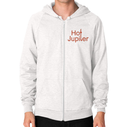 Zip Hoodie (on man) Tri-Blend Oatmeal Green World Productions