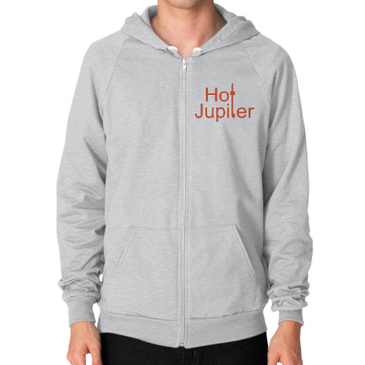 Zip Hoodie (on man) Tri-Blend Silver Green World Productions