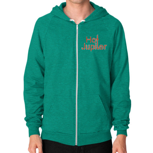Zip Hoodie (on man) Tri-Blend Vintage Green Green World Productions