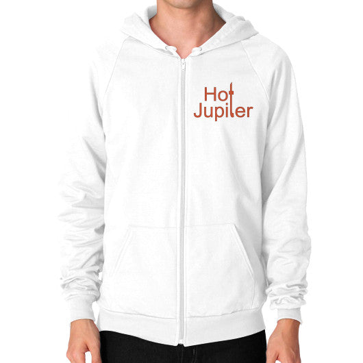 Zip Hoodie (on man) White Green World Productions