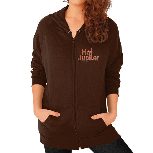 Zip Hoodie (on woman) Brown Green World Productions