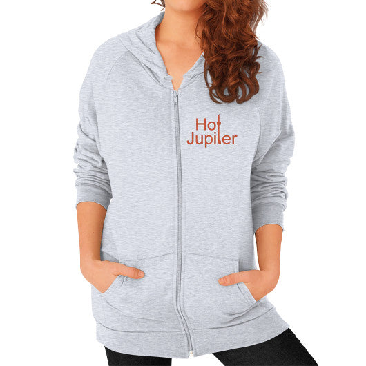 Zip Hoodie (on woman) Heather grey Green World Productions