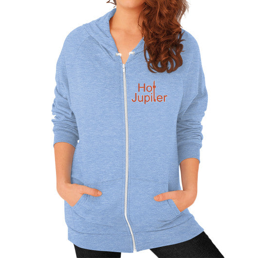 Zip Hoodie (on woman) Tri-Blend Blue Green World Productions