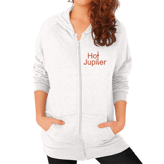 Zip Hoodie (on woman) Tri-Blend Oatmeal Green World Productions