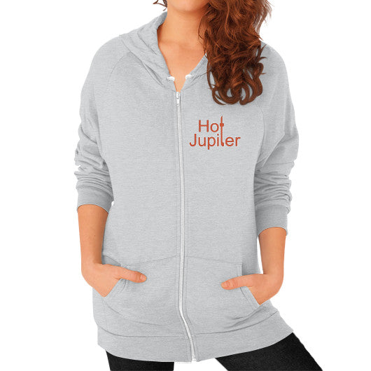 Zip Hoodie (on woman) Tri-Blend Silver Green World Productions