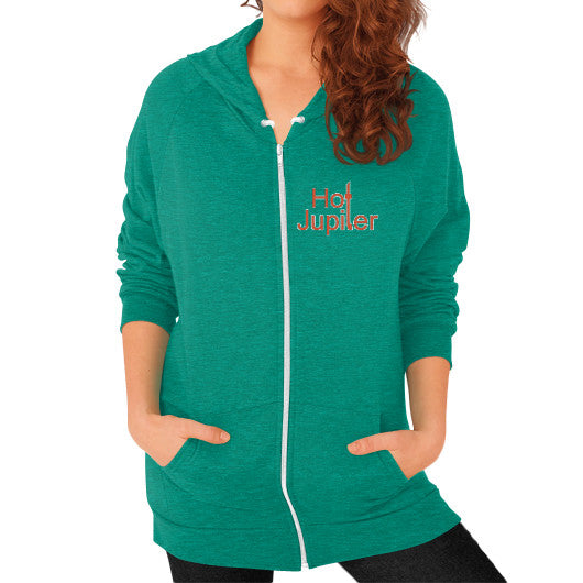 Zip Hoodie (on woman) Tri-Blend Vintage Green Green World Productions